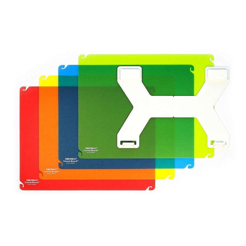 FUNCTIONAIRE Funnel-Board Kit – 4 Cutting Boards that convert to