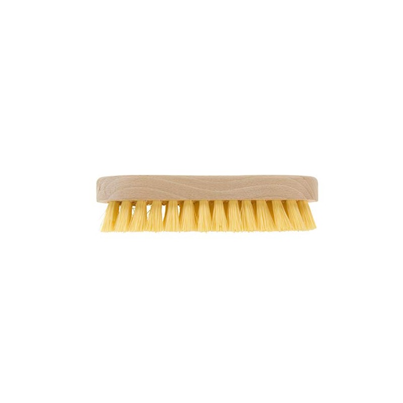 Elliott Wooden Scrubbing Brush with Curved Grip Handle, Durable Hard