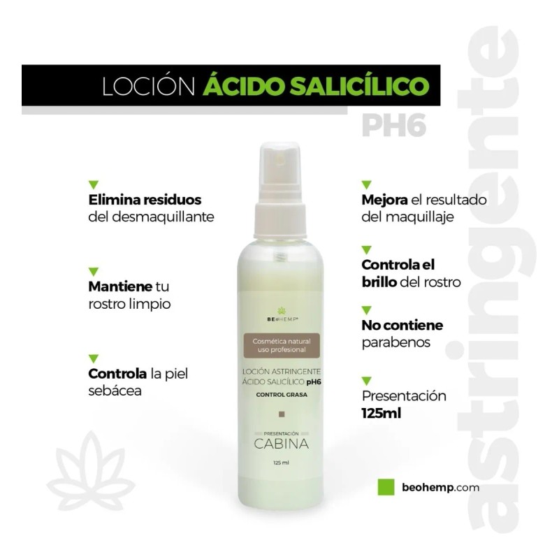 Loción Astringente Ácido Salicílico Antiacné 125 Ml Beohemp