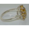 Luxury Solid 925 Sterling Silver 1.7ct Natural Citrine Cluster Ring