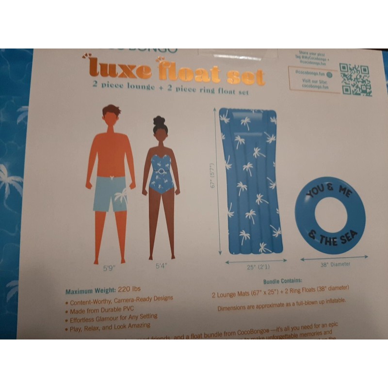 Coco Float set for pool Coco Bongo Luxe pool water