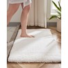 Disolla White Bathroom Rug 20x32 Non Slip Fluffy Bath Mat