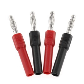 DGZZI 4mm Male to Female Banana Jack Adapter Coupler Connector Extension, 4PCS, 30VAC/60VDC, 10A, Copper, Black and Red