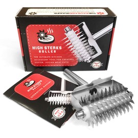 The Sausage Maker - High Steaks Roller Meat Tenderizer Tool (Manual) Razor Sharp Stainless-Steel Rollers for Optimal Tissue Penetration on Thick, Tender Red Cuts | No Hammer or Mallet Needed