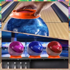 Universal Sanding Pad Holder for Bowling Balls, Precision Surface Maintenance Tool 2-in-1 Cleaning Polishing and Display Stand Accessory for Bowling Balls Better Reaction (Orange)