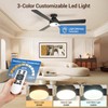 52 Inch Ceiling Fans with Lights, Remote Control, 3CCT, Dimmable&Adjustable