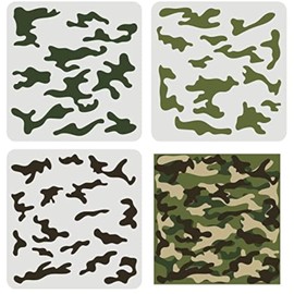 FINGERINSPIRE 3 pcs Camo Stencil Kit 11.8x11.8inch Camo Stencils for Spray Paint Camouflage Pattern Stencils for Painting on Wood, Canvas, Paper, Fabric, Floor, Wall and Tile