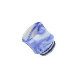 Armerah Marbled Curve 810 Drip Tip eCig Mouthpiece Short/Extra-Wide Epoxy Resin Single White-Blue