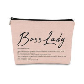 BARPERY Boss Lady Gifts for Women, Boss Lady Definition Small Makeup Bags,Cosmetic Bag Travel Toiletry Makeup Pouch for Mon Best Work Bestie Gifts