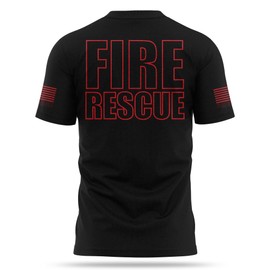 13FA FIRE Rescue Cotton Blend Shirt - USA Patriotic Durable Tee - Soft Comfort. Perfect for Gym, Strength Training and Workouts