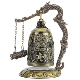 Carved Bronze Dragon Lock,Vintage Small Carved Bronze Dragon Lock Bell Arts & Crafts Collectibles Ornaments Desk Decor
