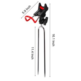 Nicunom 2 Pack Fishing Rod Holders for Bank Fishing, Upgraded Fishing Pole Holders for Ground, Beach, 360 Degree Adjustable Fishing Rod Rack Stand Equipment, Gifts for Men Birthday Day Father’s Day