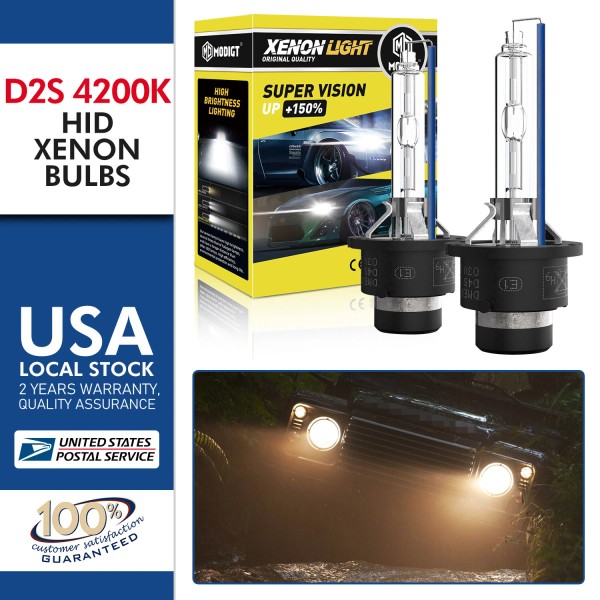 MGT 2Pcs D2S HID Xenon Light Bulb High/Low Beam 4300K