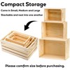 Youeon Set of 3 Rustic Wooden Nesting Crates with Handles,