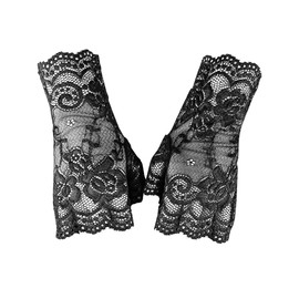 JRYXDS Women's Lace Fingerless Short Lace Gloves Bridal Wedding Gloves Prom Tea Party Costume Accessory for Banquet Party Wedding, multicoloured