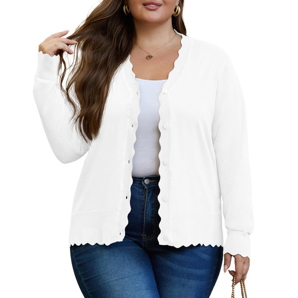 OLRIK Plus Size Sweaters for Women Cardigans Lightweight Plus Size