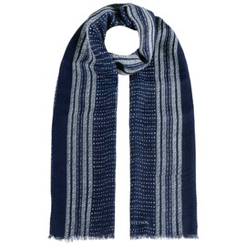 Stetson Verio Wool Scarf Striped Detail Women and Men Spring, darkblue, Unit size