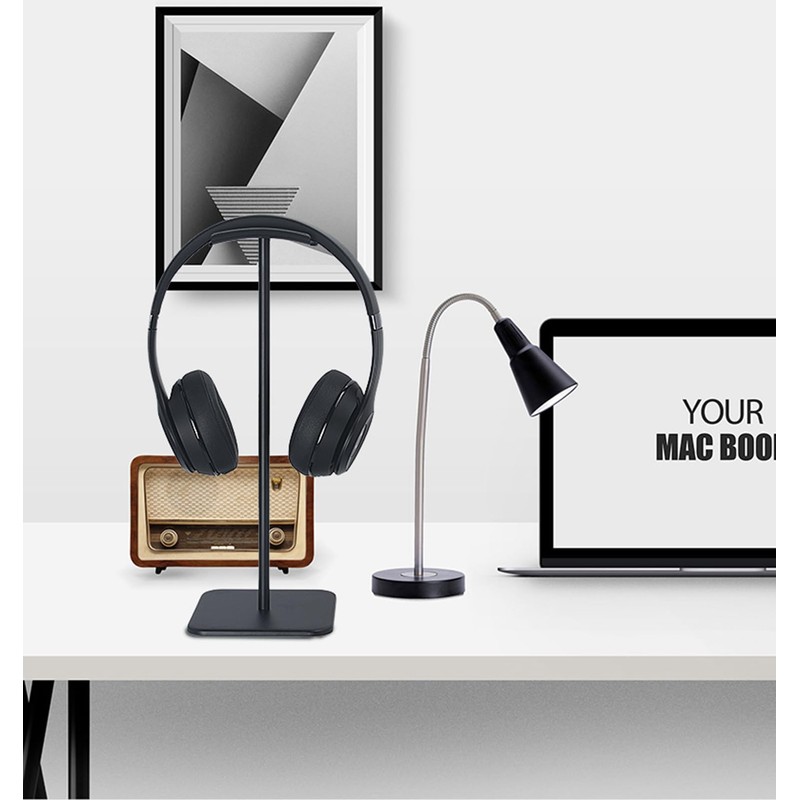 Headset Stand, Headphone Stand, Aluminium, Headset Holder Table with Solid