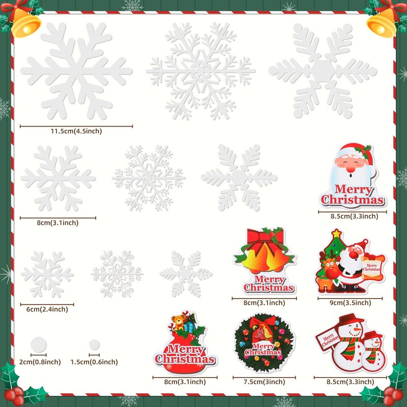 Naler 90 Pegatinas Ventana Decorativa Pegatinas Estáticas Copo de Nieve