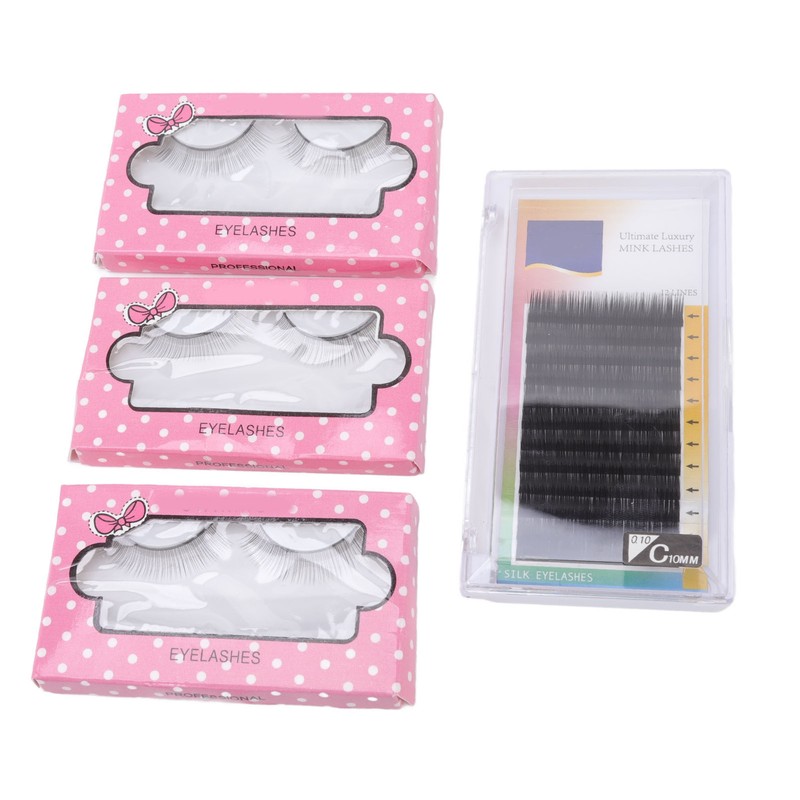 3 in 1 Eyelash Extension Kit Mannequin Head False Lashes