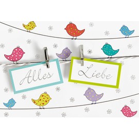 Perleberg - General greeting card from the Lifestyle Collection - high-quality card in premium quality including envelope and clip - stylish greeting cards with bird motif 11.6 x 16.6 cm