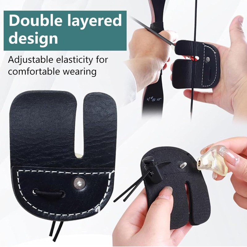 1 pack Archery Finger Tab, Leather Archery Finger Tab, Archery