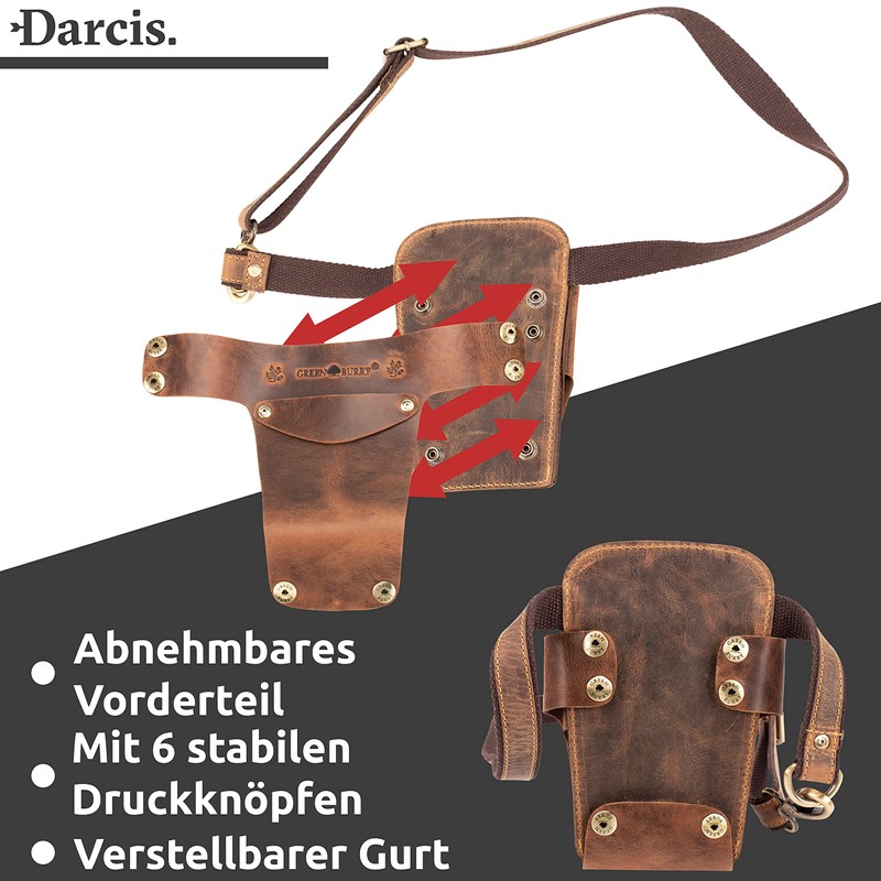 Darcis Hairdressing Bag Brown Extra Large Real Cowhide Leather Individually