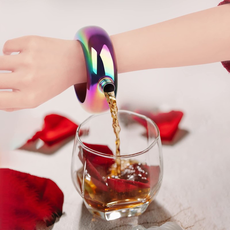 TOPTIE Bracelet Flask present for Women with Funnel, 3.5 oz