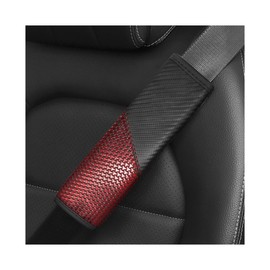 FALVFUN Car Seat Belt Pad Cover, 2PCS Soft Safety Seatbelt Shoulder Strap Protector, Breathable Comfortable Harness Pad for Auto Interior Accessories, Universal for SUV RV Truck (Red)