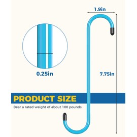 Flaconi 4PCS Car Caliper Hanger,Brake Caliper Hangers,S Shaped Brake Caliper Hanger Hooks with Rubber Tips,Brake Caliper Hooks,Car Tool,Fit for Automotive Work on Brake Axle (Blue)