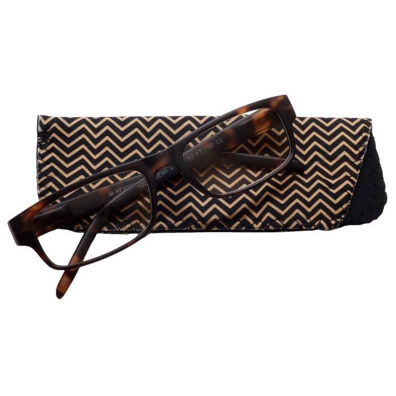M Readers Designer Reading Glasses 100-MDEMI-150 in Matte Tortoise 52mm