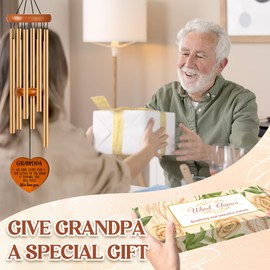 Grandpa Gifts, Birthday Gifts For Grandpa Wind Chimes For Outside, Birthday Gift For Grandfather From Daughter Son, Presents For Father'S Day, Anniversary, Courtyard, Balcony, Window Side Garden Decor