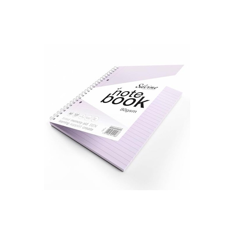 Silvine A5 Blue Paper Dyslexia Notebook | 100 Wirebound Pages,