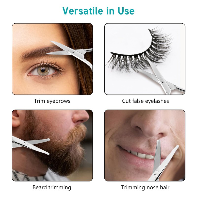 Facial Hair Grooming Scissors for Men & Women: Eyebrow, Nose
