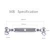2Pcs 316 Stainless steel turnbuckle rigging screw jaw open body
