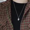 Mark Poulin Sterling Silver Tiny Sneaky Cat Charm Necklace on