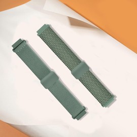 CUNUJIX Pack of 2 Braided Bracelet Replacement for Garmin Vivoactive 4S/Venu 3S/Venu 2S/Vivomove 3S, 18 mm Elastic Nylon Magnetic Clasp Replacement Strap for Garmin Forerunner 255S/265S Women Men,