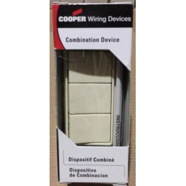 Cooper Wiring 7729A-BOX Deco Combo 3 Single Switches Almond