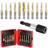 QWORK HSS Tap Bit Set, 13 Pcs SAE/Metric Combination Drill