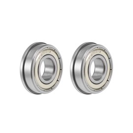 sourcing map F6001ZZ Flange Ball Bearing 12x28x8mm Shielded Chrome Bearings 2pcs