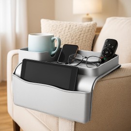 S V Premium Couch Cup Holder – Smart Armrest Tray for Sofa, Bed & Recliner | Adjustable Non-Slip Drink Holder Fits Cups, Bottles, Cans | No Spills, No Mess, Just Convenience