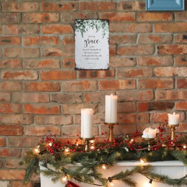 By Grace Christian Vintage Metal Signs - Bible Verses Scripture Wall Art Decor, 8x10 Inch