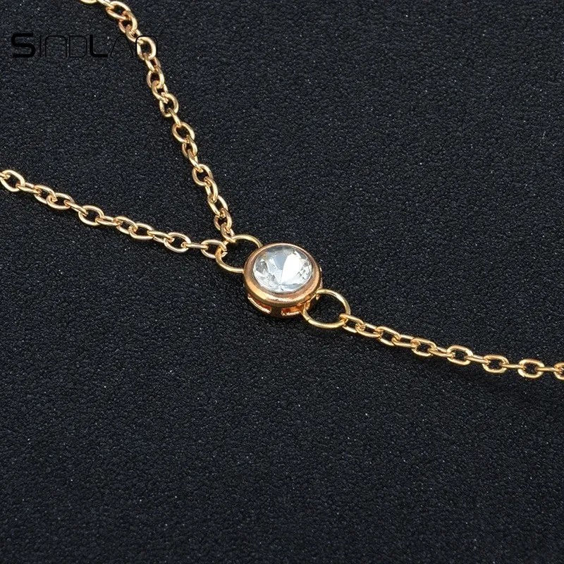 Pulsera Arnés Con Cadenita Y Anillo Cristales Zirconia