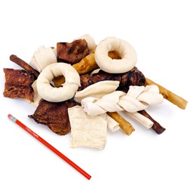 ValueBull USA Rawhide, Medium Dog Variety Mix, Fun Shapes, 1 Pound - Natural & Safe, USA Beef Hide, Long Lasting, Chemical Free, No Artificial Flavors