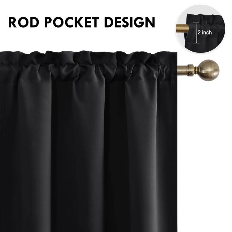 DWCN Blackout Curtains Thermal Insulated Energy Saving Bedroom and Kitchen