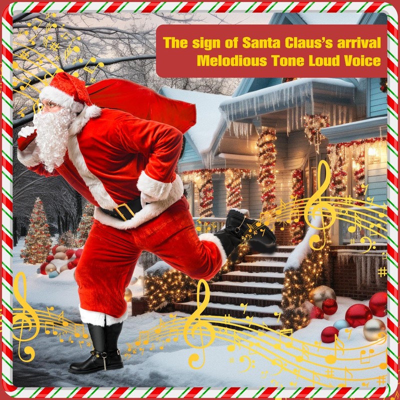 Halfchet Christmas Santa Claus Boots with Brass Bells for Men