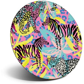Destination Vinyl ltd Magnet for Refrigerator, Fridge - Cute Leopard Zebra Neon 80's for Office, Cabinet and Whiteboard, Magnetic Stickers, 13202
