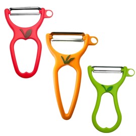 ALAZCO 3 Pack BPA-FREE Premium Swivel Fruit Vegetable Peeler Ergonomic Comfort Hold Handle Ultra Sharp Steel Blades Ideal Kitchen Peeler Potato Carrot Apple Cucumber Veggies Dishwasher Safe