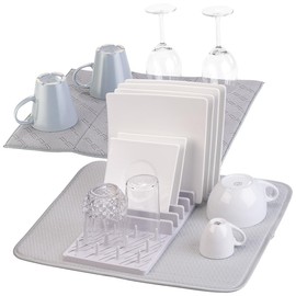 Rosenstein & Söhne Dish Drainer with 2 Draining Mats, 1 x 40 x 45 cm and 40 x 50 cm