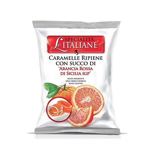 Serra, Filled Candy w/ Sicilian Blood orange - Ripiene Arance Rosse Sicilia IGP 100g bag (5 pcs)